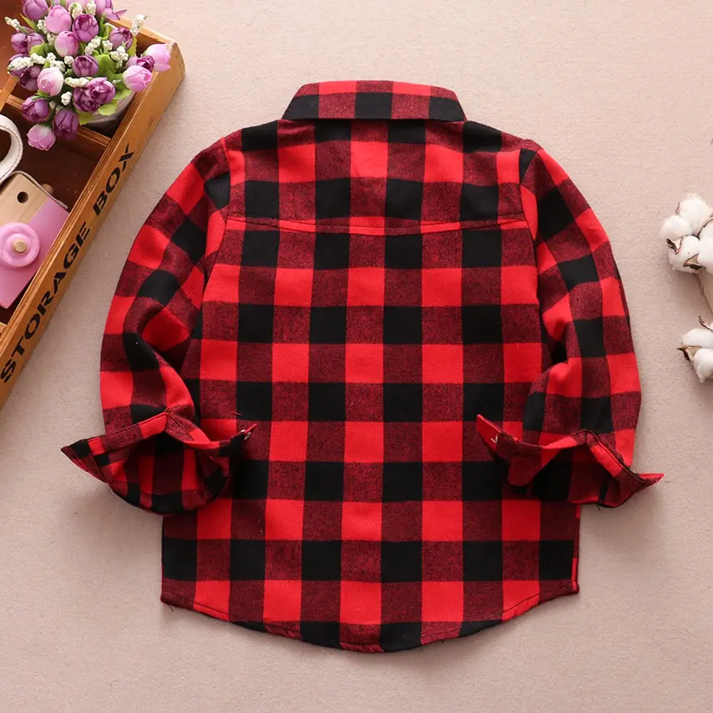 Goodplayer Kids Flannel Shirt 2-3T | Soft Cotton Plaid Long Sleeve for Toddler Boys & Girls - view 5