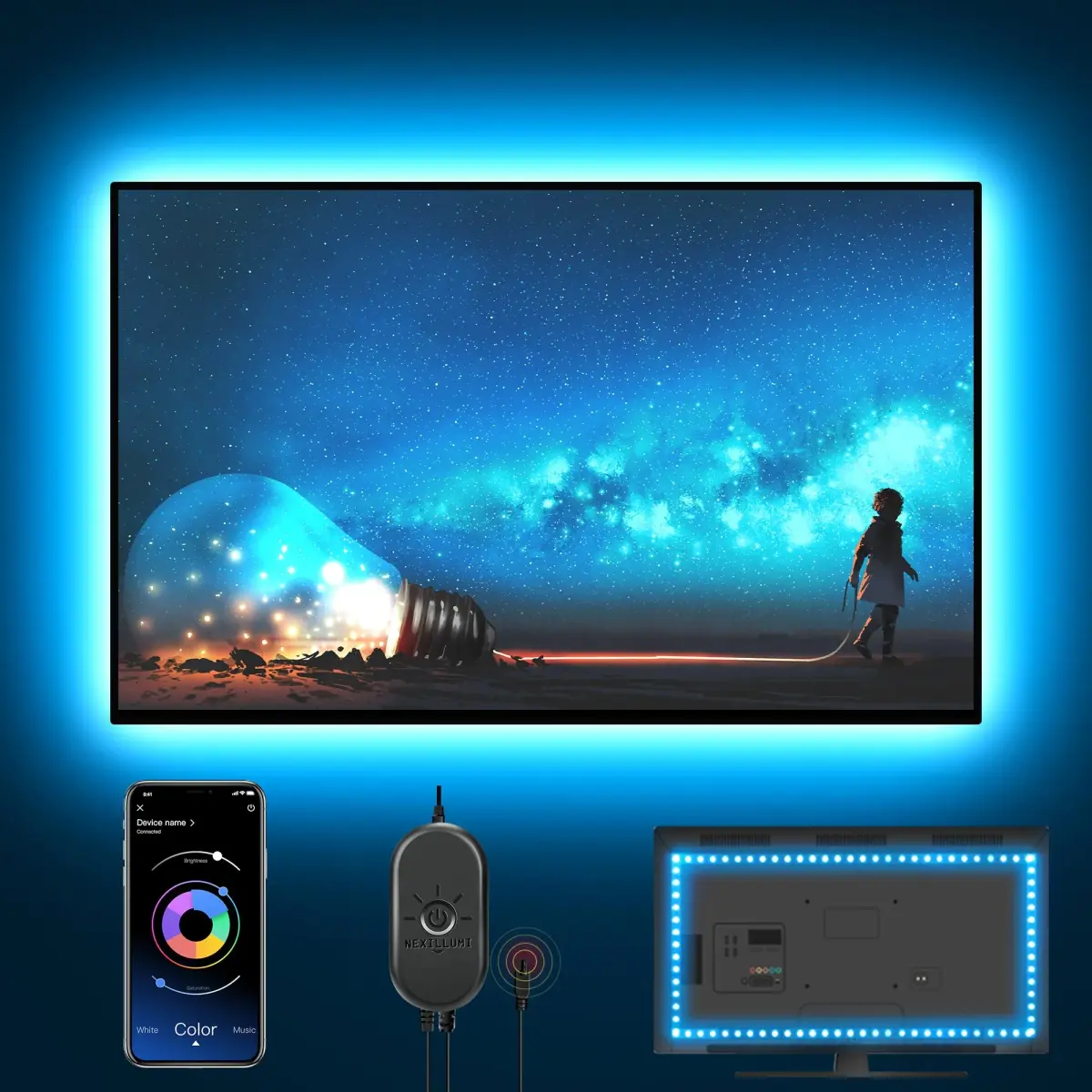 Nexillumi RGB LED Strip Lights 4.03 m (13.2 ft) | App & Remote Control for TV Backlight - main product image