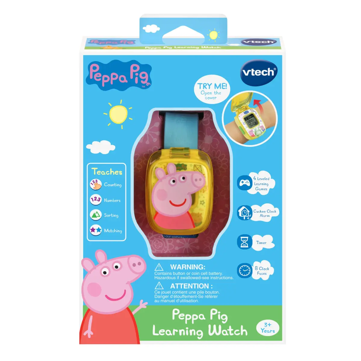 VTech Peppa Pig Learning Watch Blue 2 cm (0.79 in) | Educational Math Games for Ages 3-6 - view 7