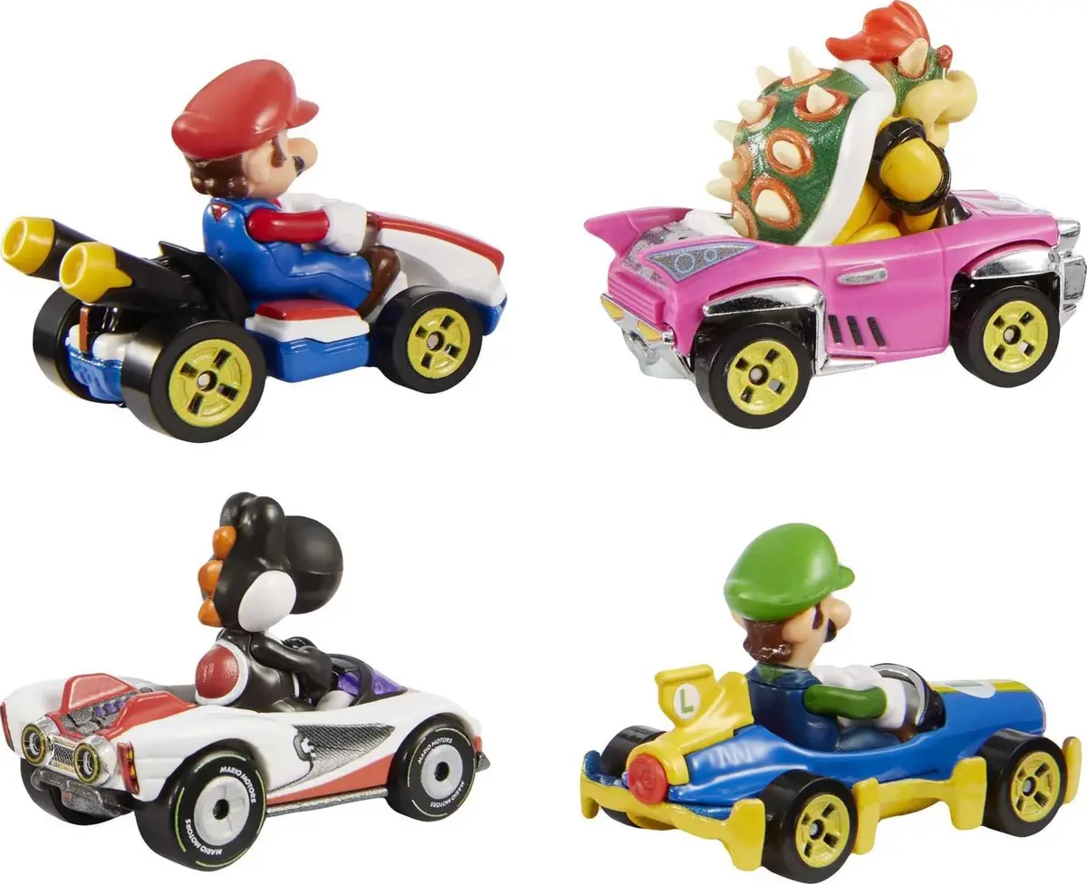 Hot Wheels Mario Kart Set of 4 Die-Cast Toy Cars | 1:64 Scale Replica for Kids 3+ - view 5