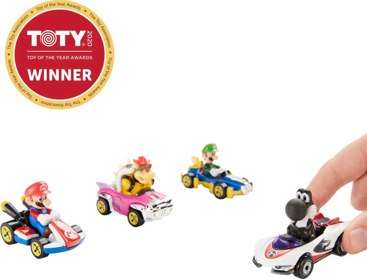 Hot Wheels Mario Kart Set of 4 Die-Cast Toy Cars | 1:64 Scale Replica for Kids 3+ - view 2