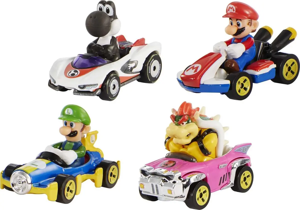 Hot Wheels Mario Kart Set of 4 Die-Cast Toy Cars | 1:64 Scale Replica for Kids 3+ - view 4