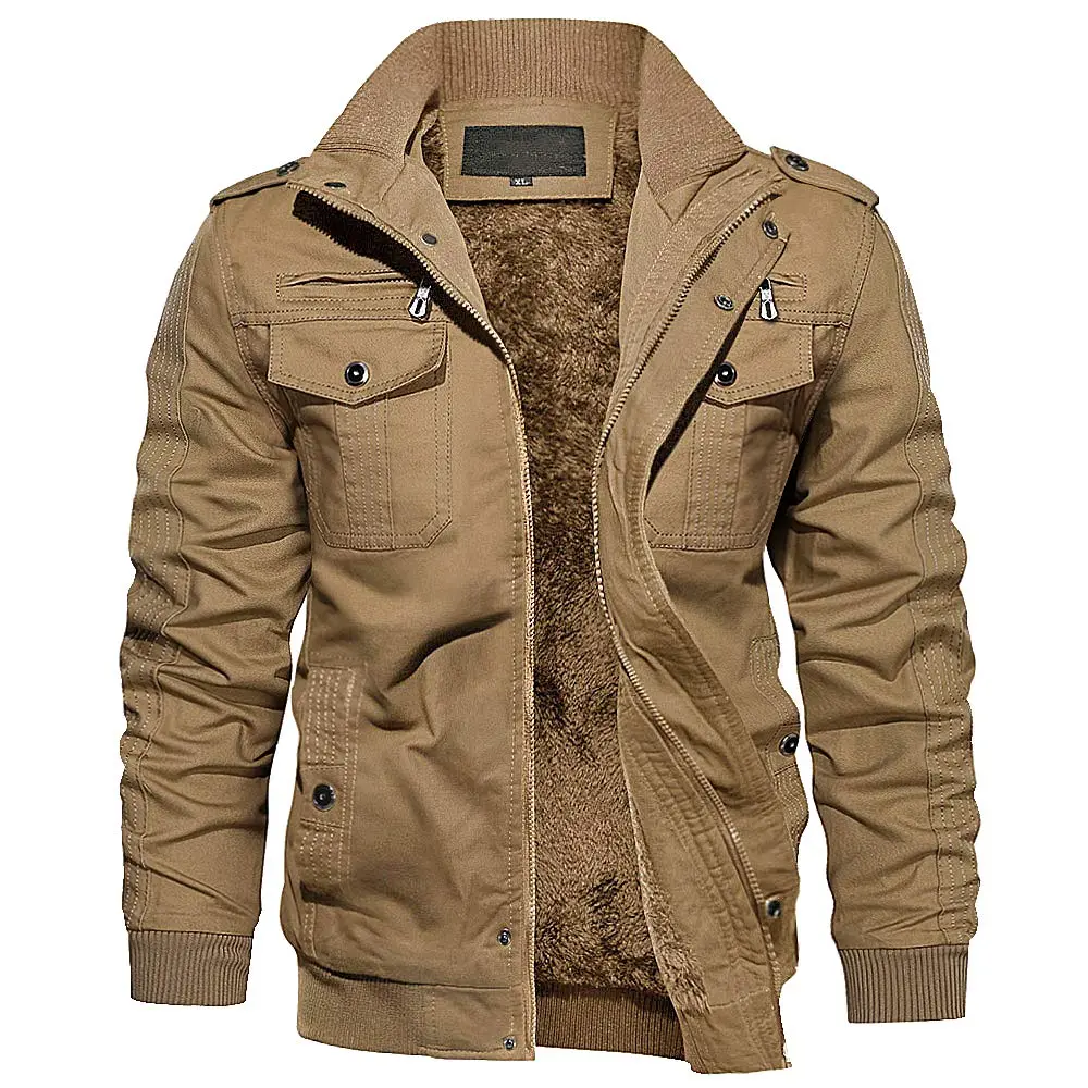 EKLENTSON Mens Winter Jacket with Multi Pockets Fleece Lined Military Coat | Regular Fit, Cotton Shell, Thick & Windproof (73-120c) - main product image