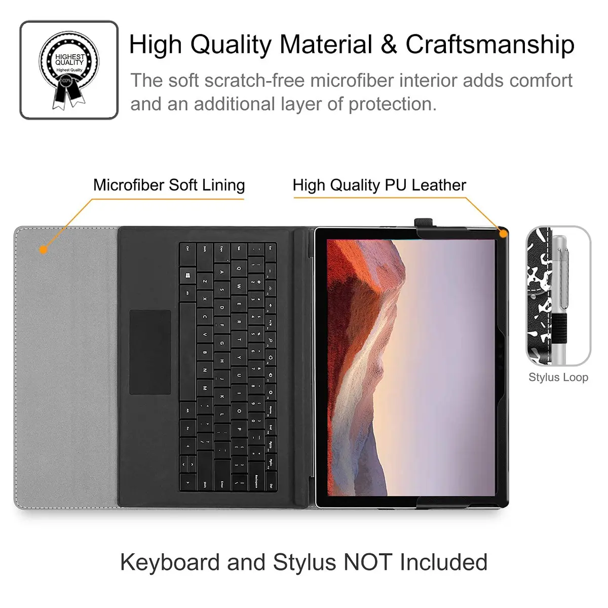 Fintie Case for Microsoft Surface Pro 7 Plus, Pro 7/6/5/4/3 12.3-inch (30.2 cm) Tablet | Composition Book Design - view 9