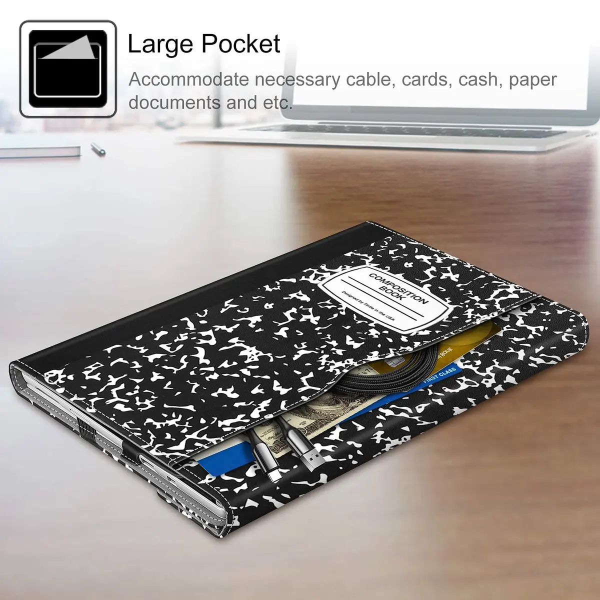 Fintie Case for Microsoft Surface Pro 7 Plus, Pro 7/6/5/4/3 12.3-inch (30.2 cm) Tablet | Composition Book Design - view 4