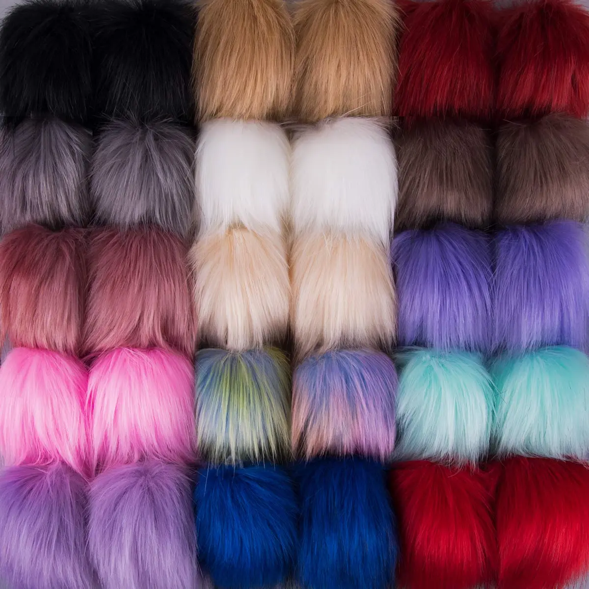 SIQUK Faux Fur Pom Pom for Hats & Accessories | 30 Pcs | 10cm Diameter - main product image