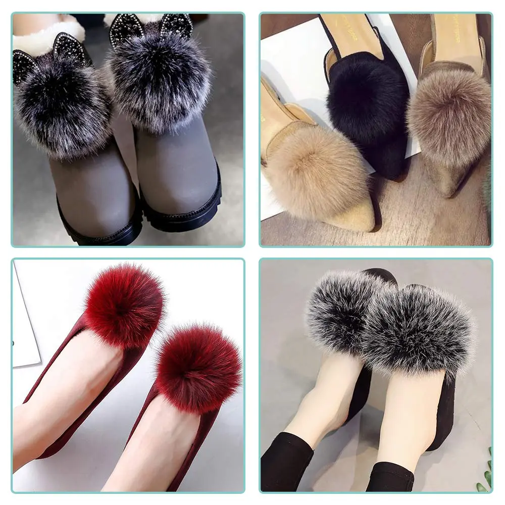 SIQUK Faux Fur Pom Pom for Hats & Accessories | 30 Pcs | 10cm Diameter - view 6