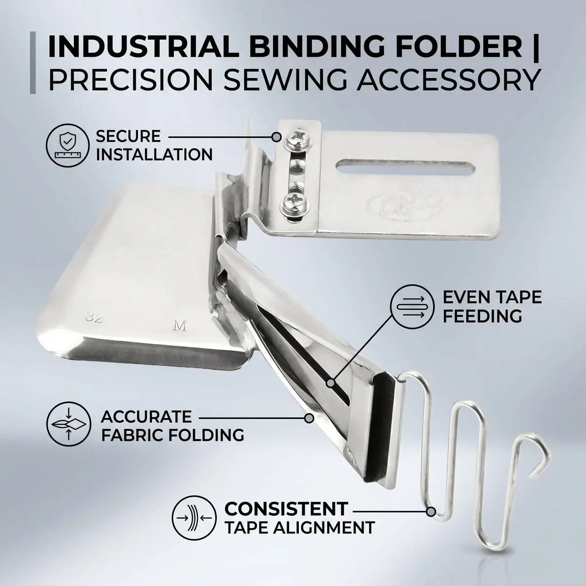 HEEPDD Adjustable Right Angle Binding Attachment Double Fold Bias Tape 14.3cm (5.6in) | For Straight or Blanket Stitches - view 4