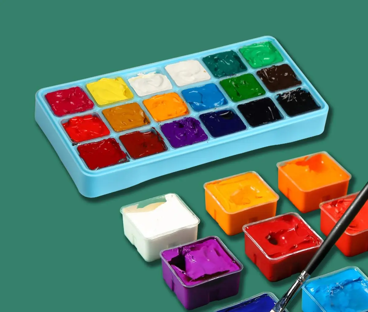 INK LAB Gouache Paint Set Jelly Cup 18 Vibrant Colors | Non Toxic, 30ml/Cup for Artists & Kids - view 4
