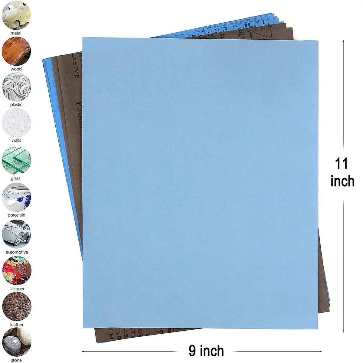 CenterZ 9x11 inch 18 Sheets Sandpaper Wet/Dry 2000-12000 Grit | Assorted Fine Abrasive Pads for Automotive & Wood Finishing - view 2