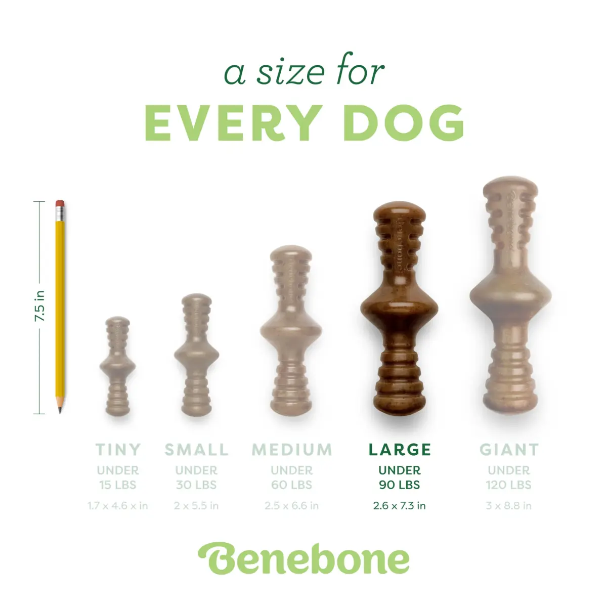 Benebone Zaggler Rolling Dog Chew Toy - Large, Real Bacon Flavor, Made in USA - view 4
