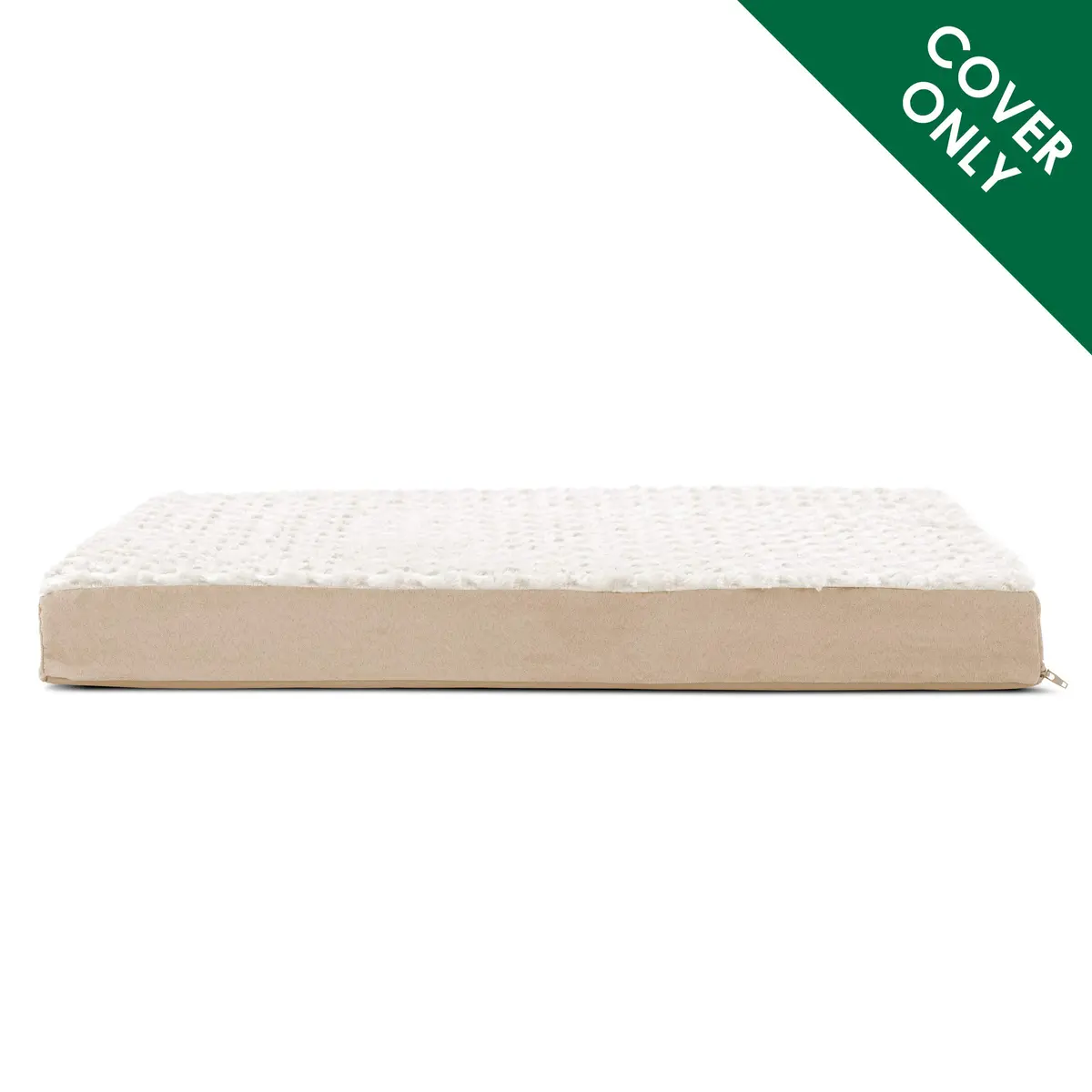 Furhaven Replacement Dog Bed Cover Ultra Plush Faux Fur & Suede Mattress, Machine Washable - Cream, Medium | Fits 30" x 20" x 3" foam mattress - view 2