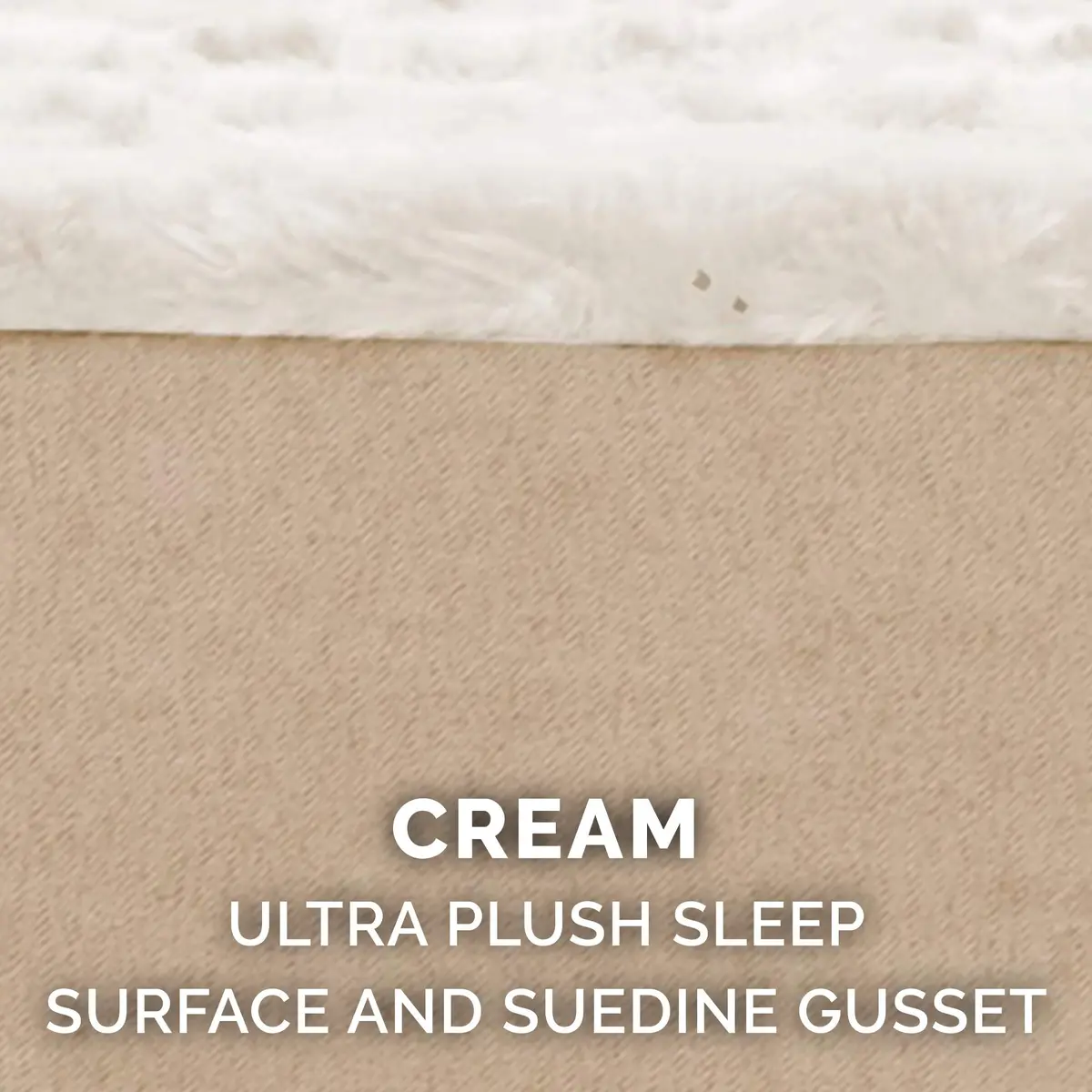 Furhaven Replacement Dog Bed Cover Ultra Plush Faux Fur & Suede Mattress, Machine Washable - Cream, Medium | Fits 30" x 20" x 3" foam mattress - view 4