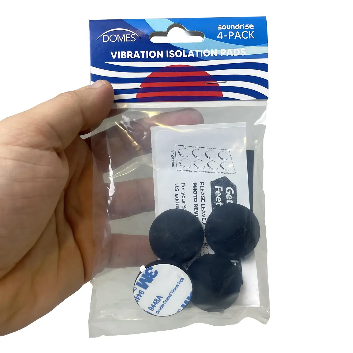 Soundrise Domes Isolation Pads - Black Silicone Anti-Vibration Feet for Speakers & Turntables, 1.27 cm (0.5 inch) Thick | 55 lb Load Capacity - view 7