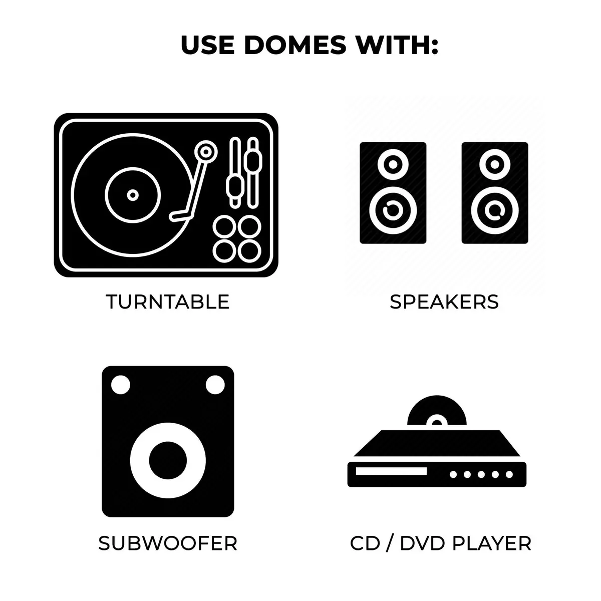 Soundrise Domes Isolation Pads - Black Silicone Anti-Vibration Feet for Speakers & Turntables, 1.27 cm (0.5 inch) Thick | 55 lb Load Capacity - view 8