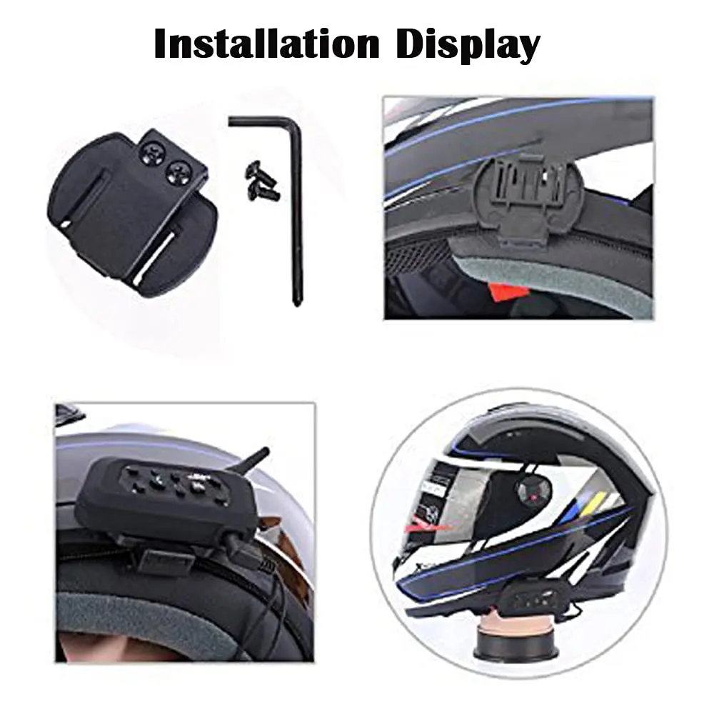 QSPORTPEAK Motorcycle Intercom Clip for V6/V4 Helmets | Black Plastic Accessory - view 5