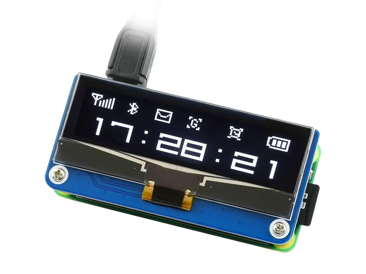 waveshare 2.23inch OLED Display HAT for Raspberry Pi 128×32 Pixels with Embedded SSD1305 Driver Communicating via SPI or I2C - main product image