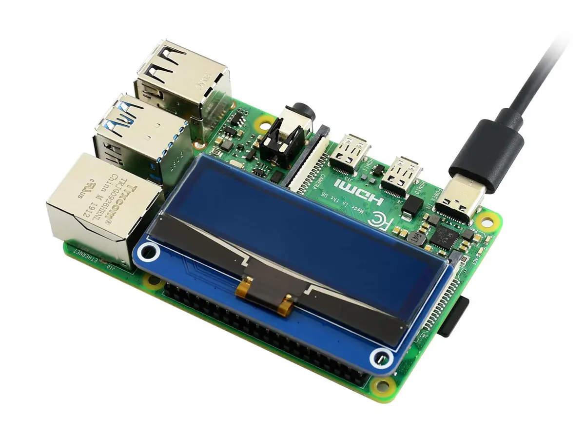 waveshare 2.23inch OLED Display HAT for Raspberry Pi 128×32 Pixels with Embedded SSD1305 Driver Communicating via SPI or I2C - view 5