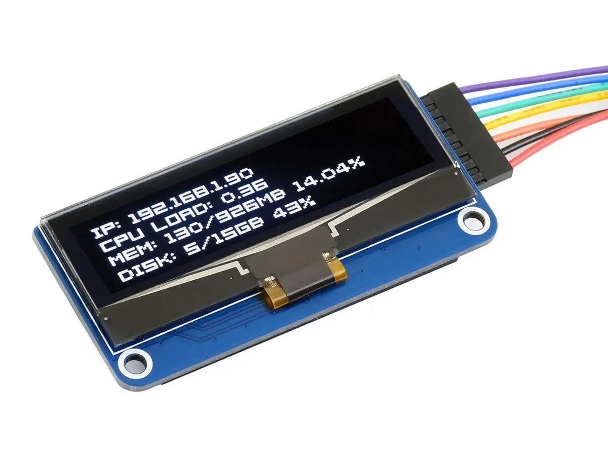 waveshare 2.23inch OLED Display HAT for Raspberry Pi 128×32 Pixels with Embedded SSD1305 Driver Communicating via SPI or I2C - view 3