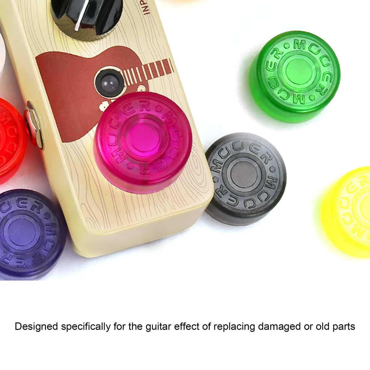logyues White Guitar Effect Pedal Knob Cap Pack of 10 | Suitable for Beginners & Electric Guitars - view 5