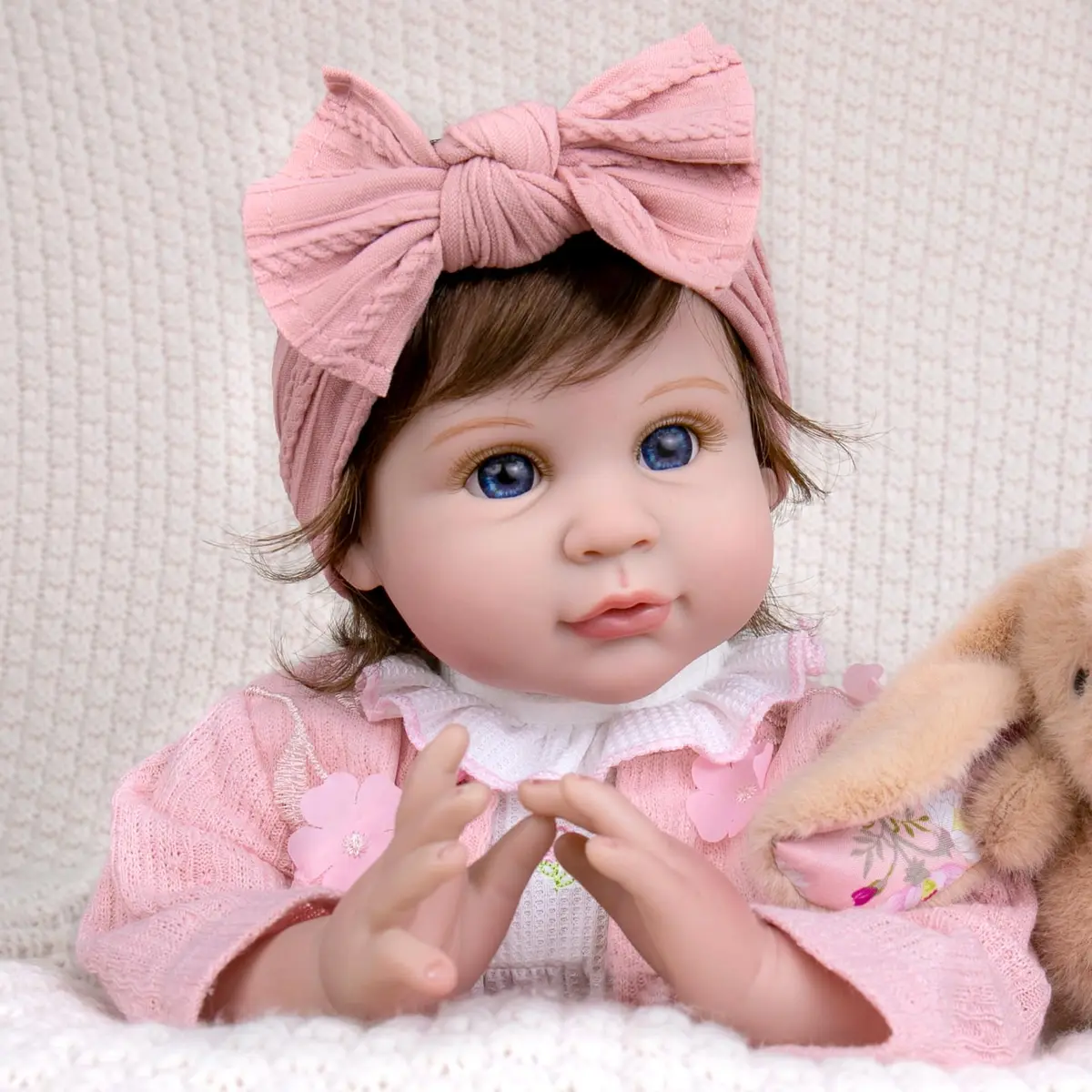 Aori Reborn Baby Dolls 22-Inch Lifelike Baby Girl Pink Outfit | Safe, Handcrafted, Perfect for Kids & Collectors - view 3