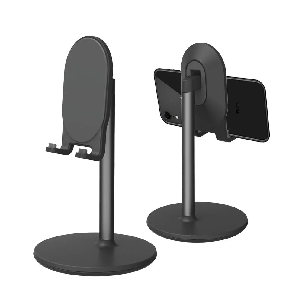 Bright Stone Adjustable Phone Stand for Desk, Black | Compatible with 4"-12.9" Phones/Tablets/iPhone/iPad/Switch - main product image