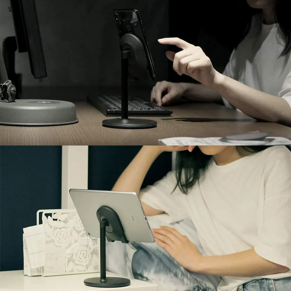 Bright Stone Adjustable Phone Stand for Desk, Black | Compatible with 4"-12.9" Phones/Tablets/iPhone/iPad/Switch - view 2