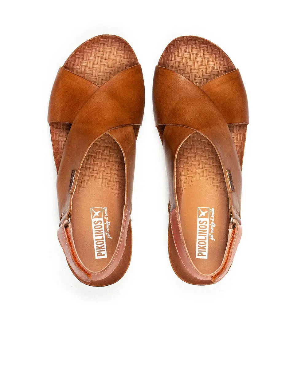PIKOLINOS Mahon Wedge Sandals Women | Leather | Extra-Light | Light Brown - view 6