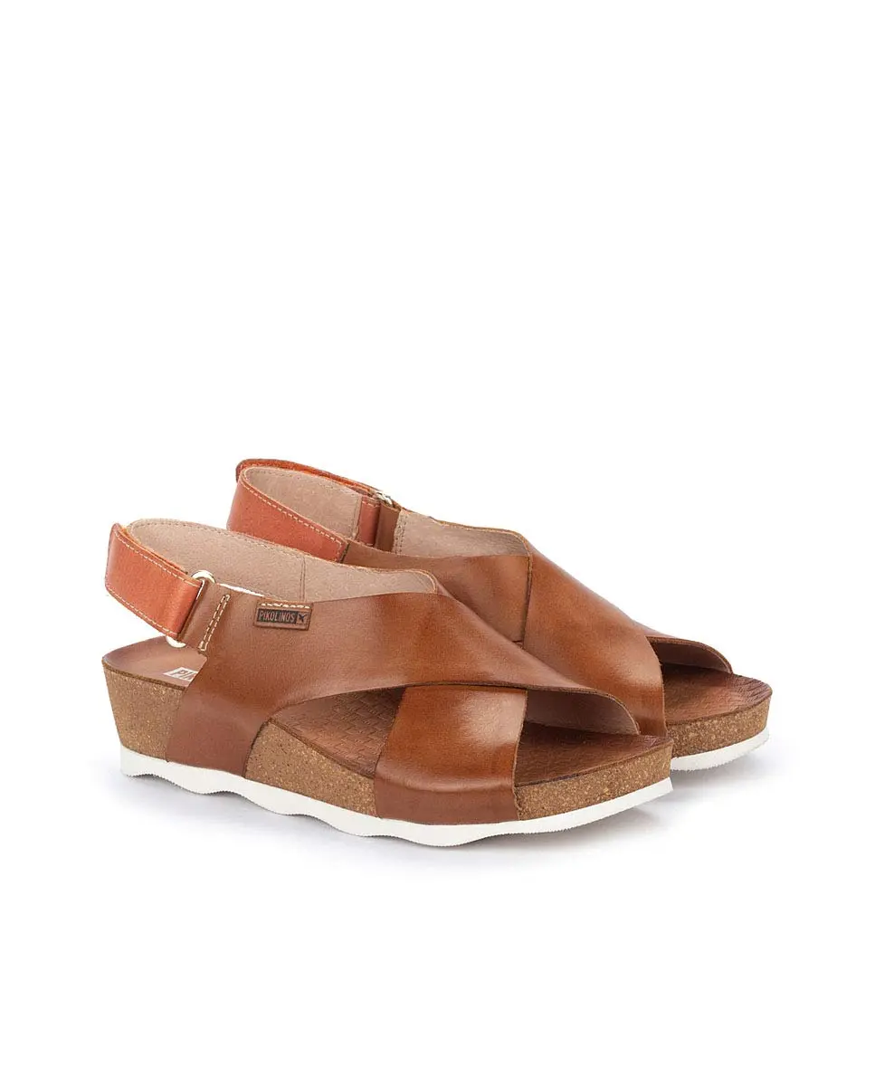 PIKOLINOS Mahon Wedge Sandals Women | Leather | Extra-Light | Light Brown - view 2