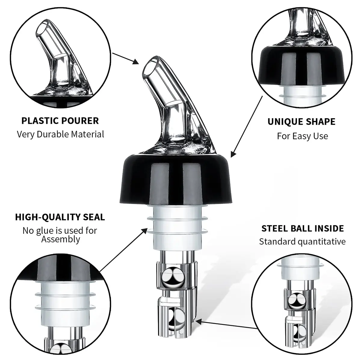 SuproBarware Automatic Measured Bottle Pourer 30ml | Precise Shot Dispenser for Home & Bar - view 2