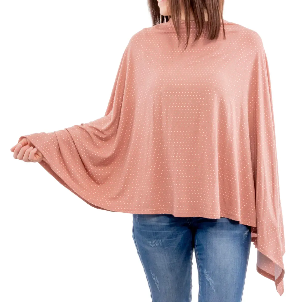 WeeSprout Nursing Cover for Breastfeeding, Dotted Rose Nursing Poncho with Neck Insert, 156 cm (54x27 Inch) | Soft & Breathable Lenzing Modal - main product image