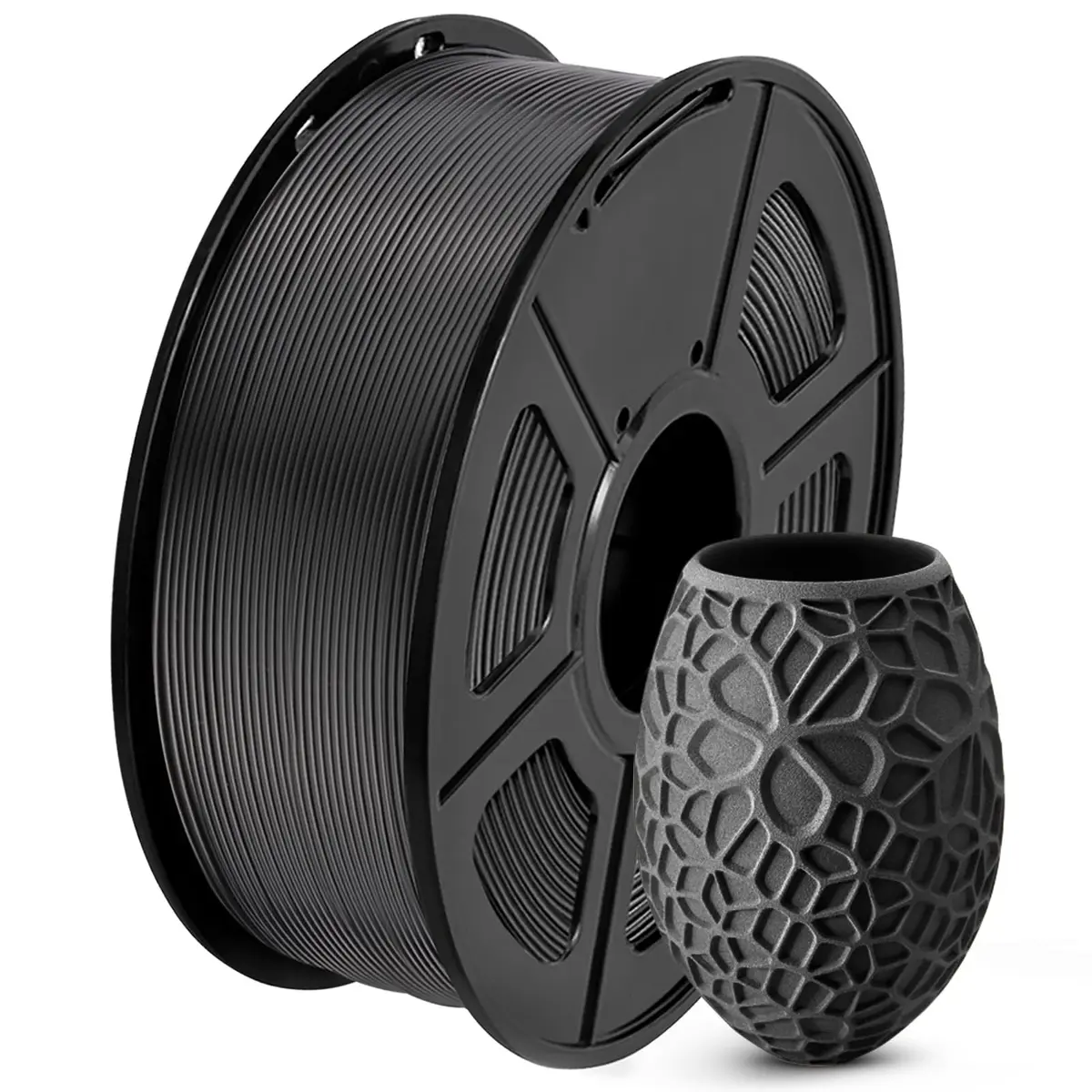 SUNLU PLA 3D Printer Filament, Black, 1kg | Reliable, Easy to Use, No Clogs - main product image