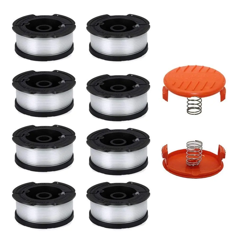 Lucky Seven AF-100 Spool Compatible with Black & Decker AF-100-3ZP 0.065" String Trimmer Line Replacement for GH900 GH600 String Trimmer (8 Spools + 2 Caps and Springs) | Premium Replacement for Black & Decker - main product image