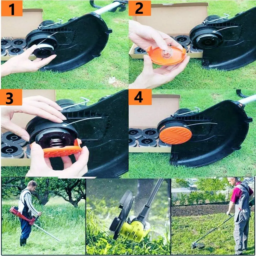 Lucky Seven AF-100 Spool Compatible with Black & Decker AF-100-3ZP 0.065" String Trimmer Line Replacement for GH900 GH600 String Trimmer (8 Spools + 2 Caps and Springs) | Premium Replacement for Black & Decker - view 3