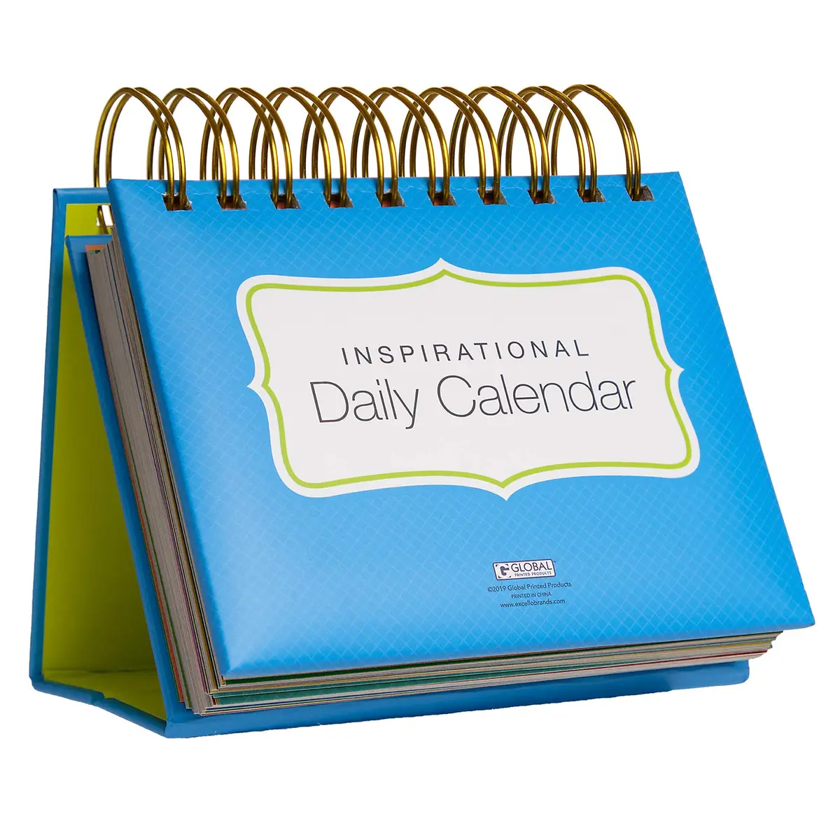EXCELLO GLOBAL PRODUCTS Motivational & Inspirational Perpetual Daily Flip Calendar Bright Colors | Self-Standing Easel, Durable & Long-Lasting - main product image