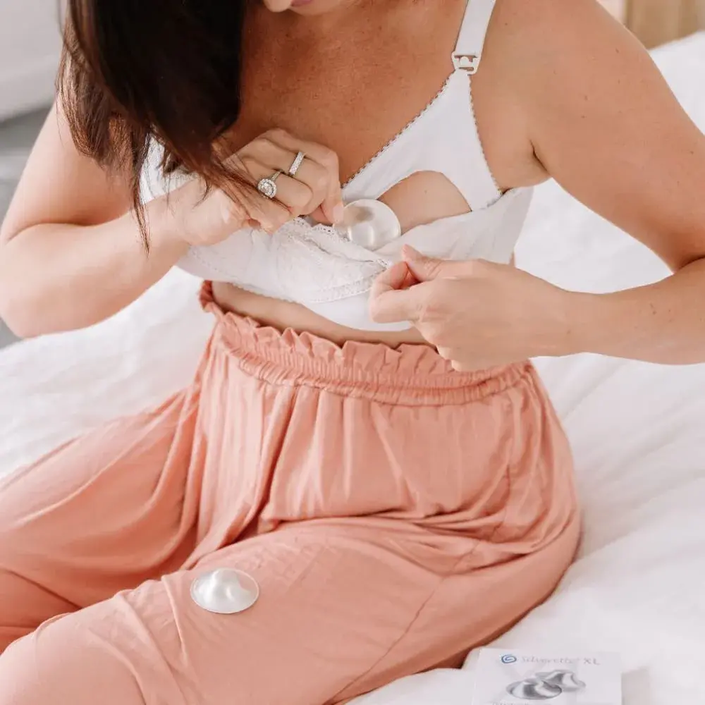 Silverette Sterling Silver Nursing Cups Medium | Natural Nipple Relief for Breastfeeding Mothers - view 2