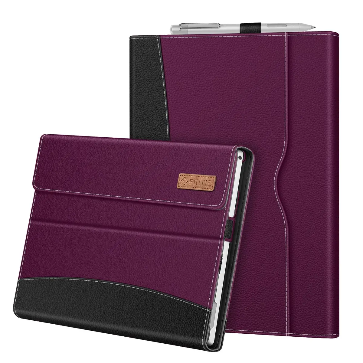 Fintie Case for 12.3 inch Microsoft Surface Pro 7 Plus, Pro 7/6/5/4/3 Purple | Built-in Kickstand & Stylus Holder - main product image