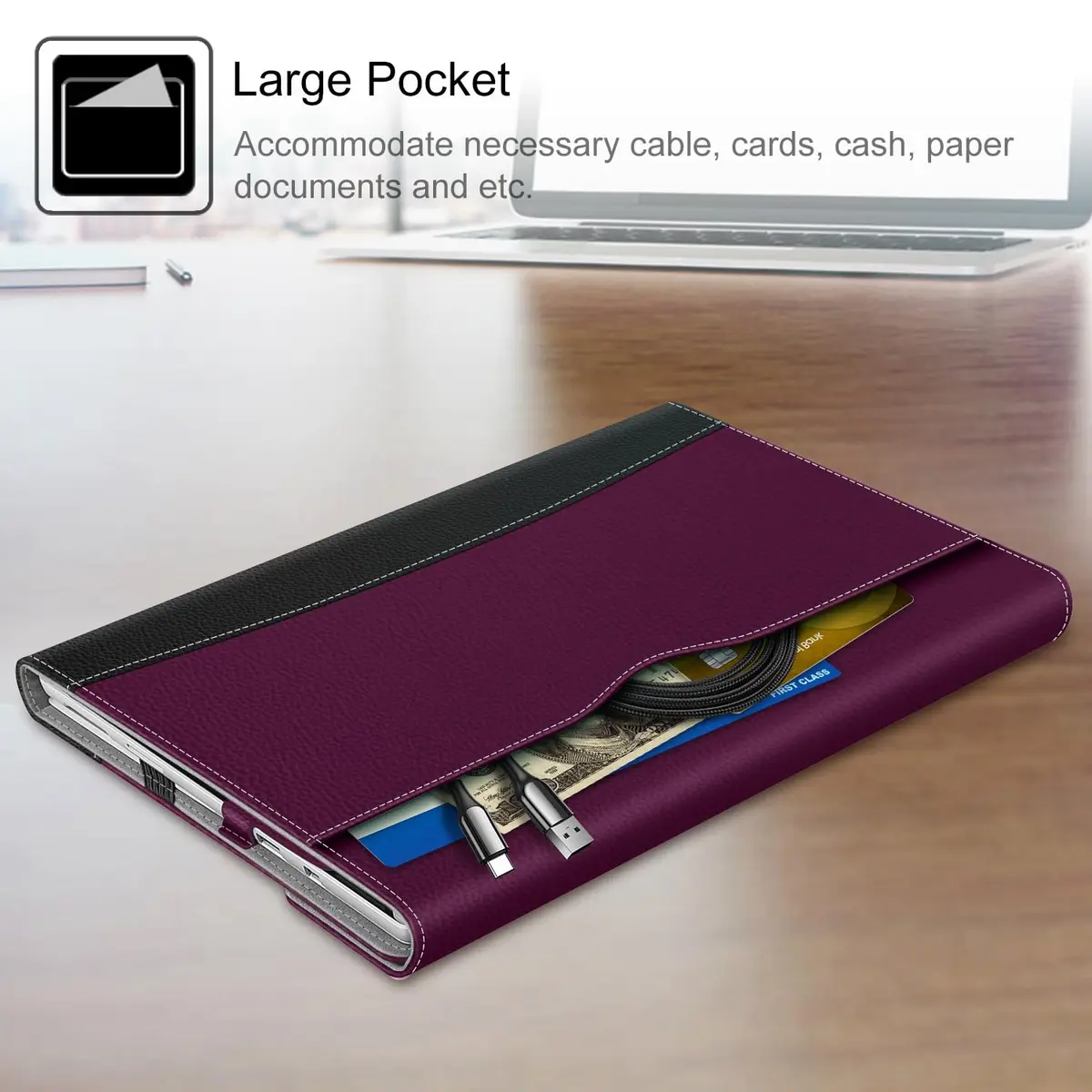 Fintie Case for 12.3 inch Microsoft Surface Pro 7 Plus, Pro 7/6/5/4/3 Purple | Built-in Kickstand & Stylus Holder - view 4