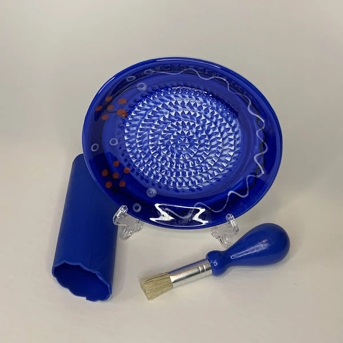 BonCera Premium Ceramic Garlic Grater Plate Set - Cherry Line on Blue | Safe, Durable & Versatile (70-120 chars) - view 6