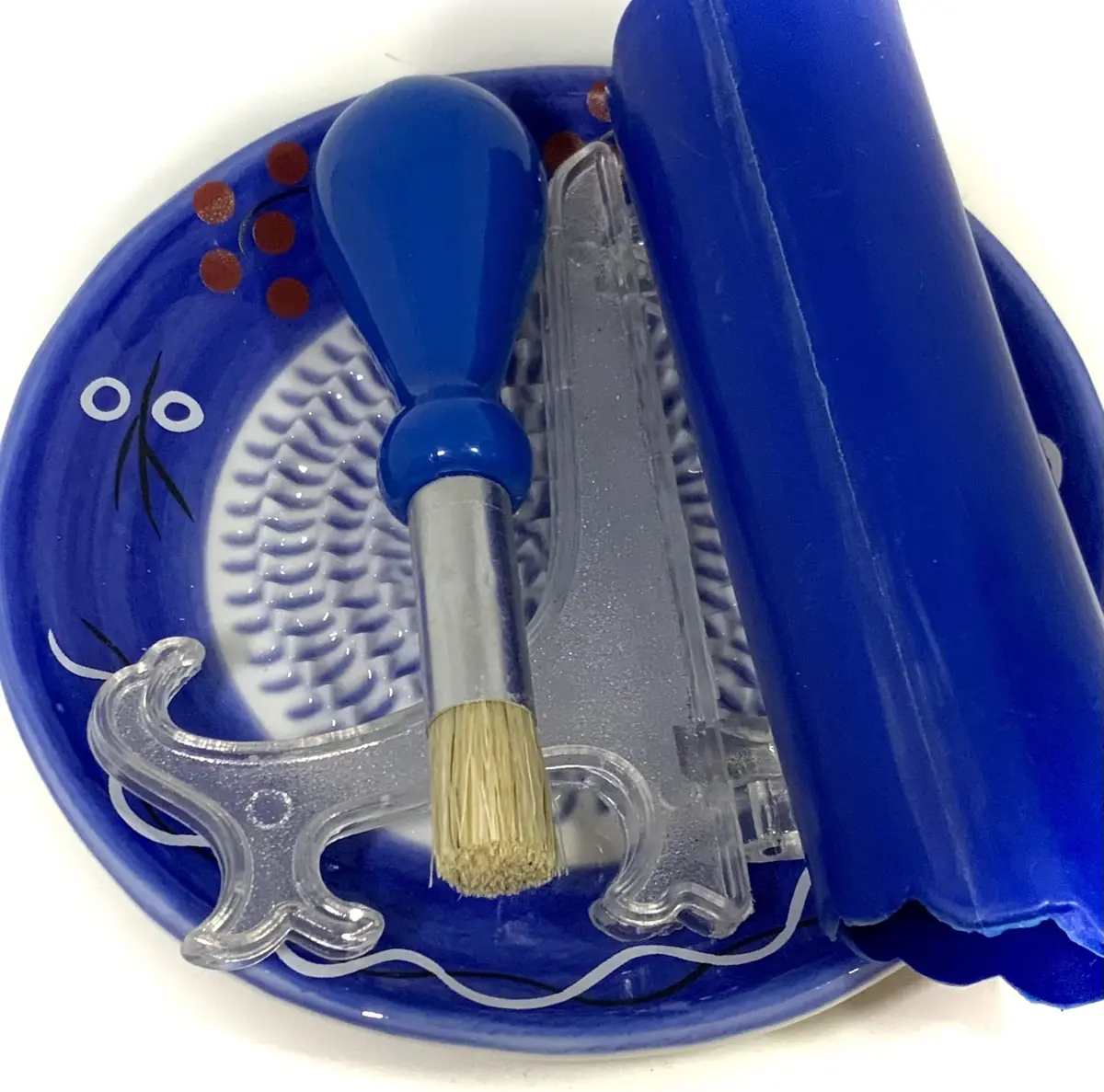 BonCera Premium Ceramic Garlic Grater Plate Set - Cherry Line on Blue | Safe, Durable & Versatile (70-120 chars) - view 7