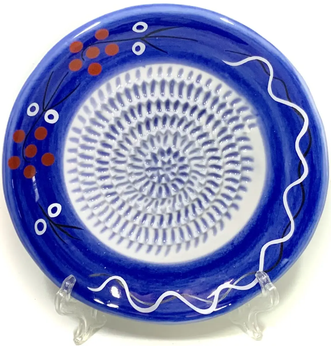 BonCera Premium Ceramic Garlic Grater Plate Set - Cherry Line on Blue | Safe, Durable & Versatile (70-120 chars) - view 2