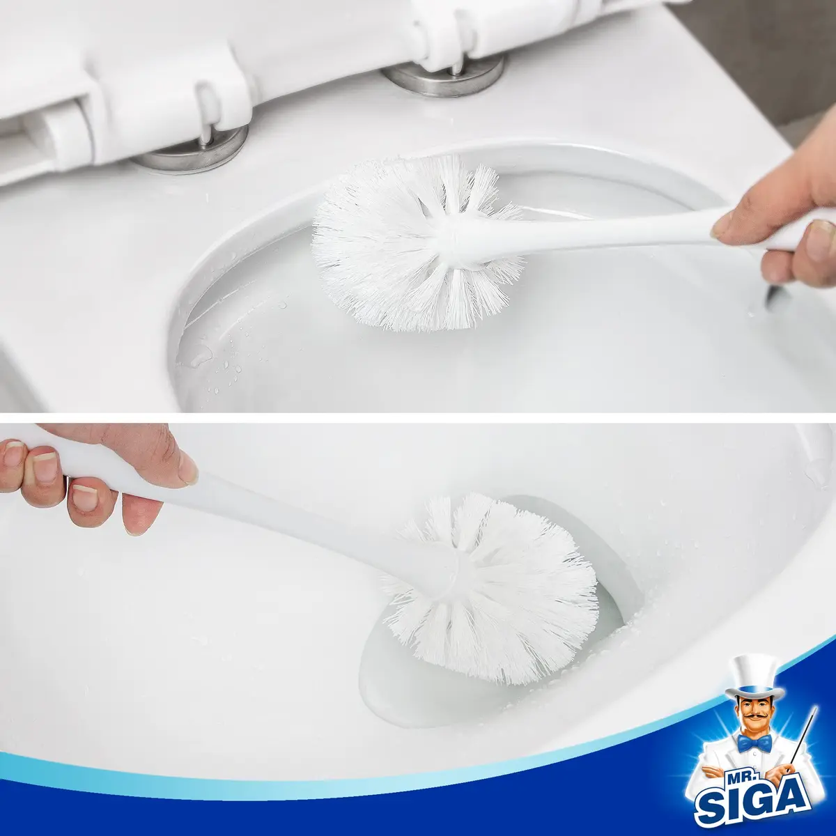 MR.SIGA Toilet Plunger and Bowl Brush Combo for Bathroom Cleaning, White | Heavy Duty & Space Saving - view 6