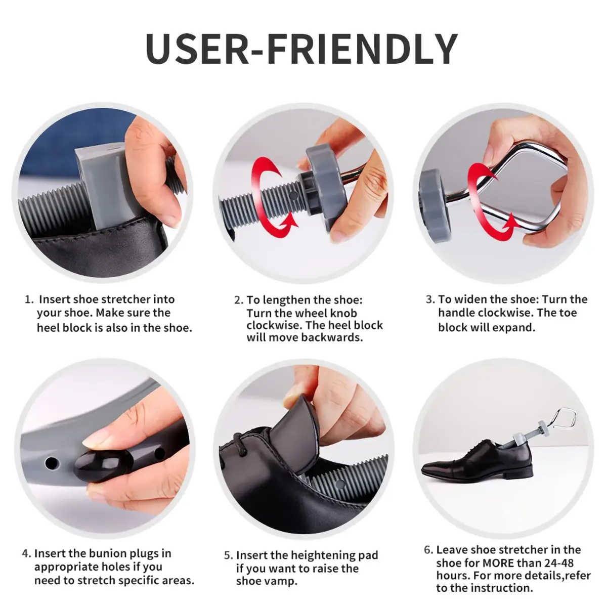 Topsome Shoe Stretcher Men US 9.5-13 | 4-Way Adjustable ABS Plastic Shoe Tree Shaper for Wide Feet - view 5
