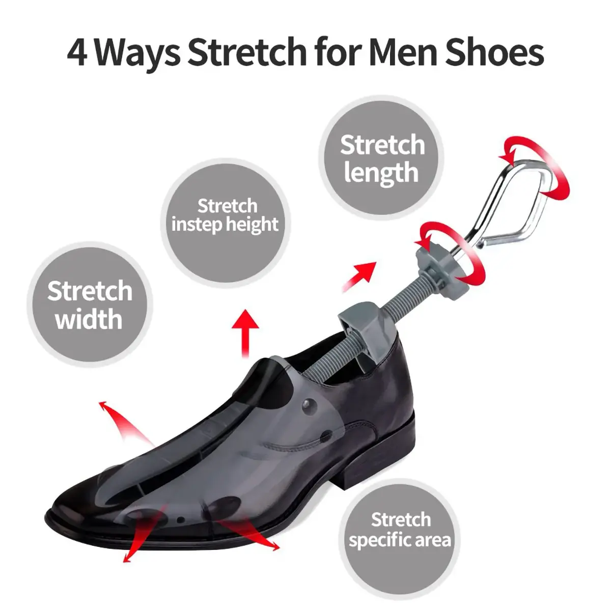 Topsome Shoe Stretcher Men US 9.5-13 | 4-Way Adjustable ABS Plastic Shoe Tree Shaper for Wide Feet - view 3