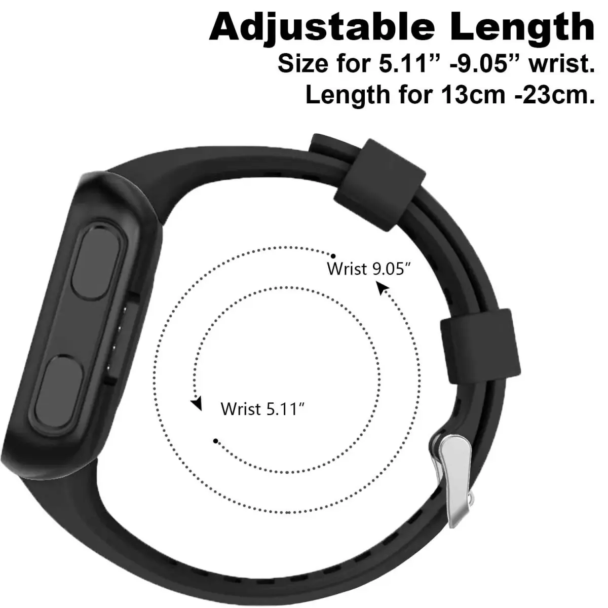 TopPerfekt Silicone Watch Band for Garmin Forerunner 35, Pink | Fits 130-230mm Wrist - view 4
