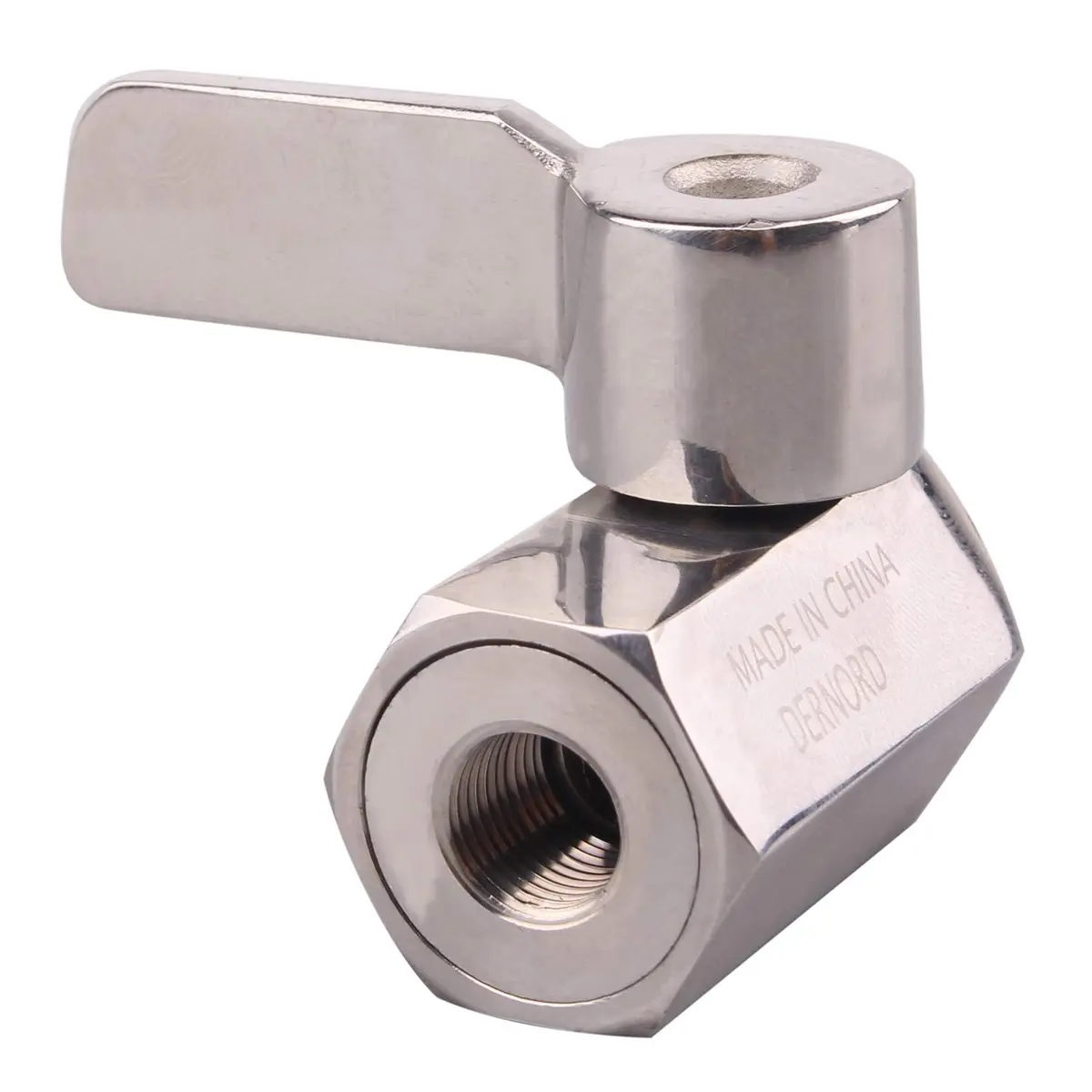DERNORD 1/8 Inch Stainless Steel Mini Ball Valve NPT FxM Thread Pack of 2 | Corrosion-Resistant, Suitable for Water & Gas - view 6