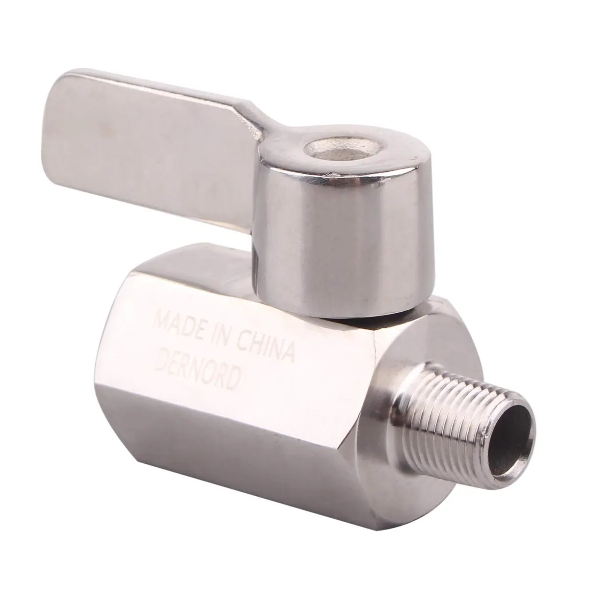 DERNORD 1/8 Inch Stainless Steel Mini Ball Valve NPT FxM Thread Pack of 2 | Corrosion-Resistant, Suitable for Water & Gas - view 8