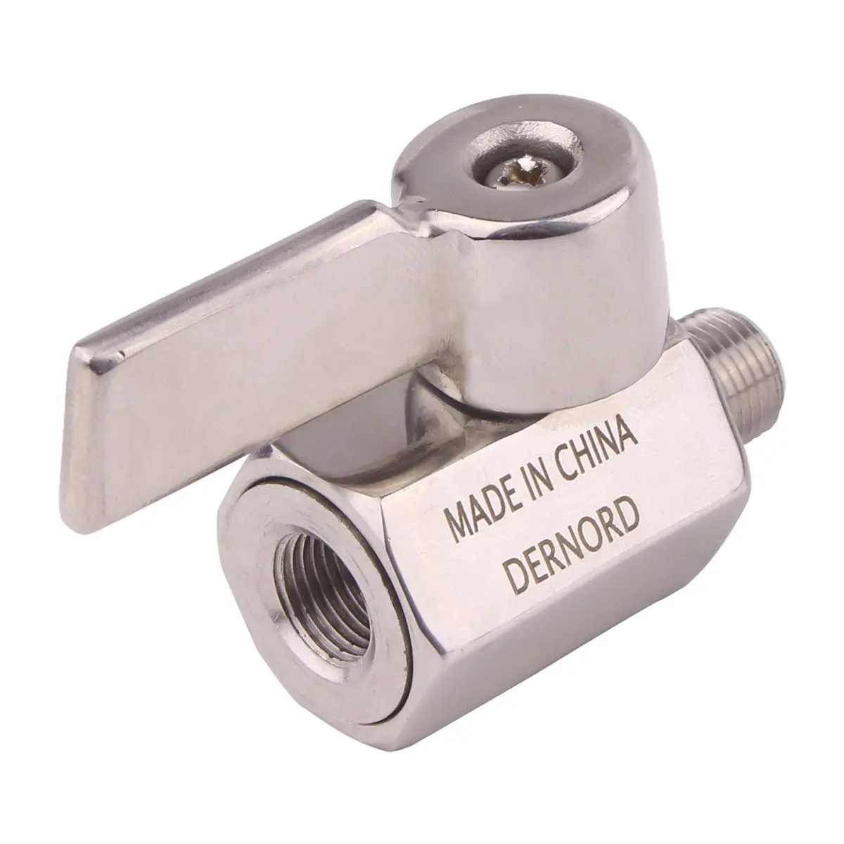 DERNORD 1/8 Inch Stainless Steel Mini Ball Valve NPT FxM Thread Pack of 2 | Corrosion-Resistant, Suitable for Water & Gas - view 3