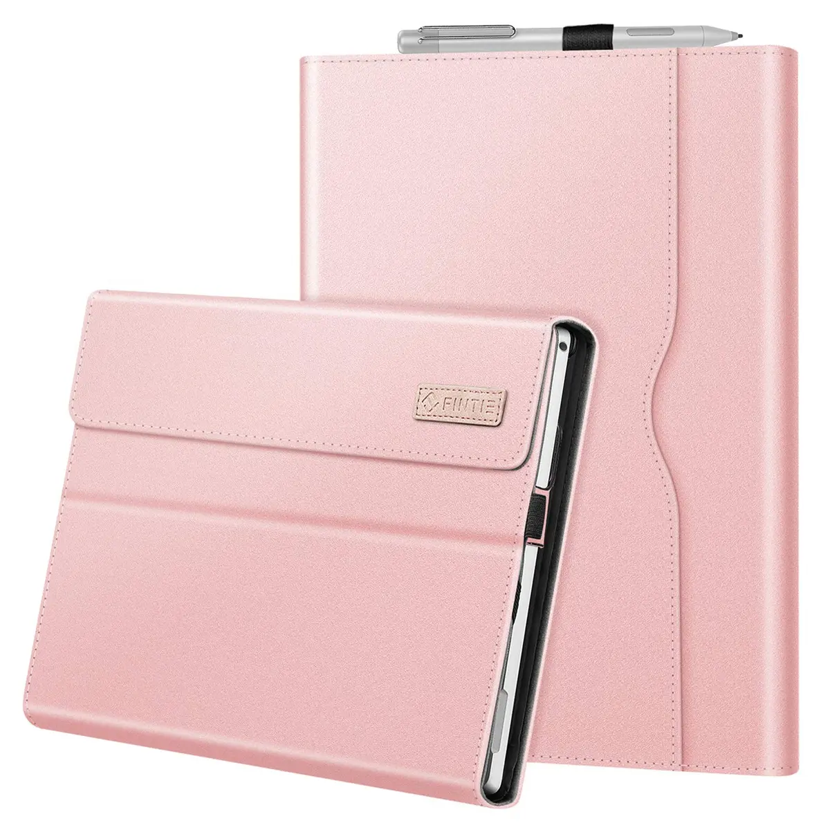 Fintie Case for 12.3 inch Microsoft Surface Pro 7 Plus, Pro 7/6/5/4/3 Rose Gold | Multi-Angle Kickstand Folio with Stylus Holder - main product image
