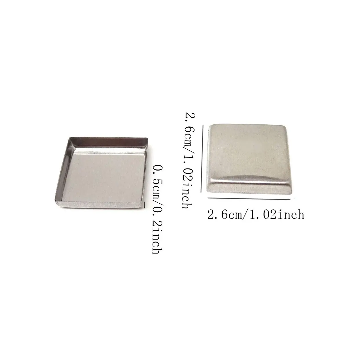 Honbay 56PCS Metal Makeup Pans Square Empty Eyeshadow Blush Lipstick Organizer (26mm, 5mm Height) | Stainless Steel Cosmetic Trays - view 2